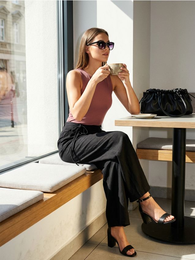 Sinsay - Body fără mânecă - bordo