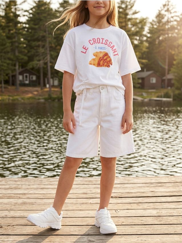 Sinsay - Bermude Din Denim - crem