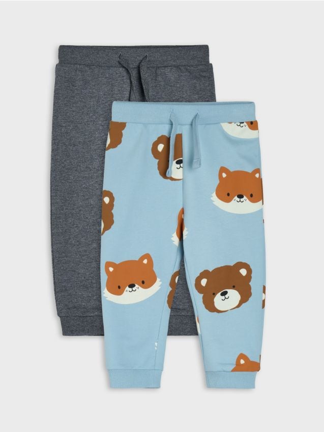 Sinsay - Pantaloni Trening din Tricot cu Căptușeală de Fleece, Set de 2 - gri-închis