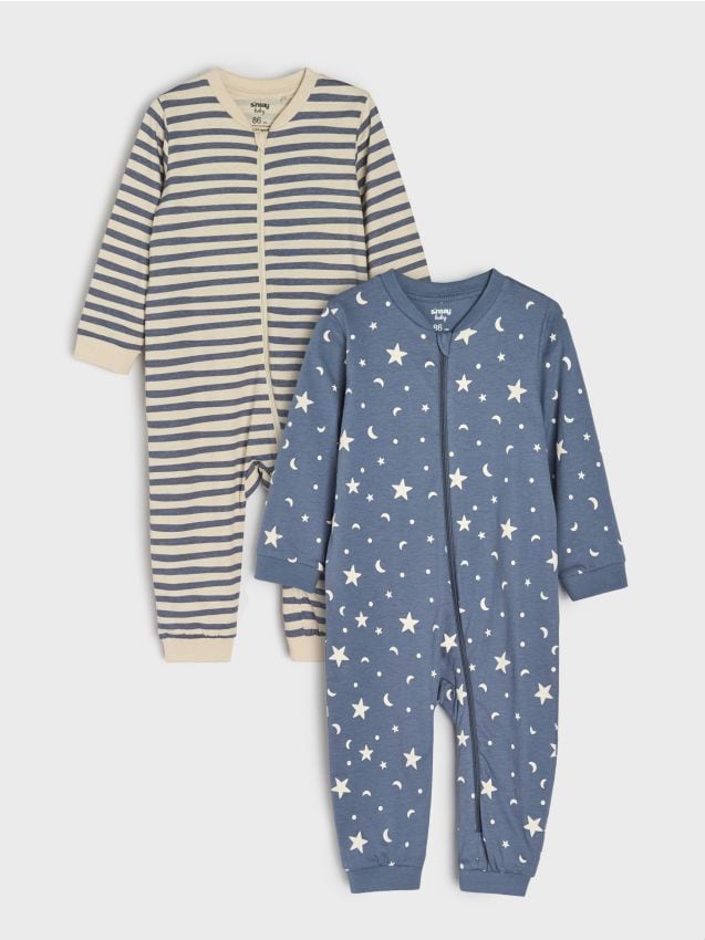 Sinsay - Súprava 2 bavlnených overalov - indigová