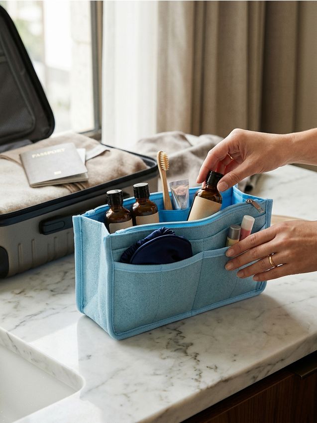 Sinsay - Geantă de cosmetice de călătorie - light blue