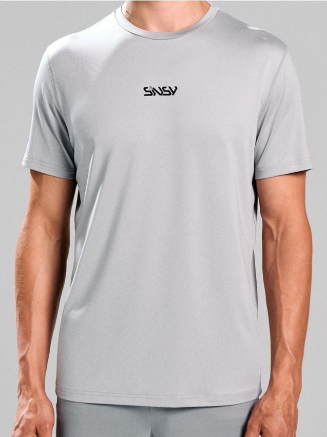 Sinsay - Tricou cu inscripție SNSY PERFORMANCE - gri deschis