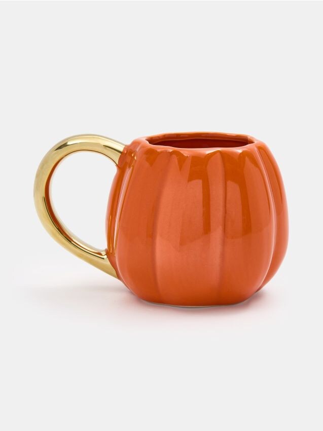 Sinsay - Kubek ceramiczny w kształcie dyni - pomarańczowy