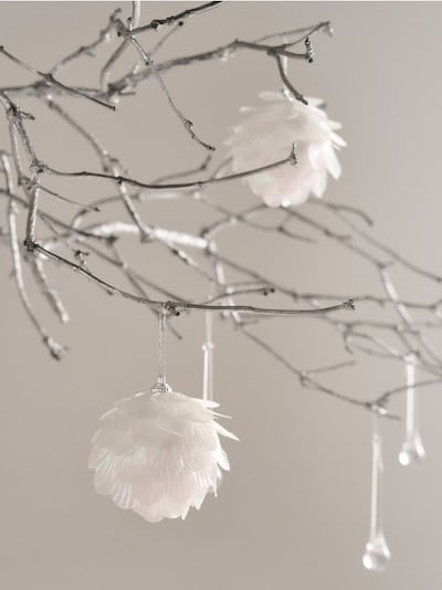 Vánoční koule s perlovými lístky 3 pack