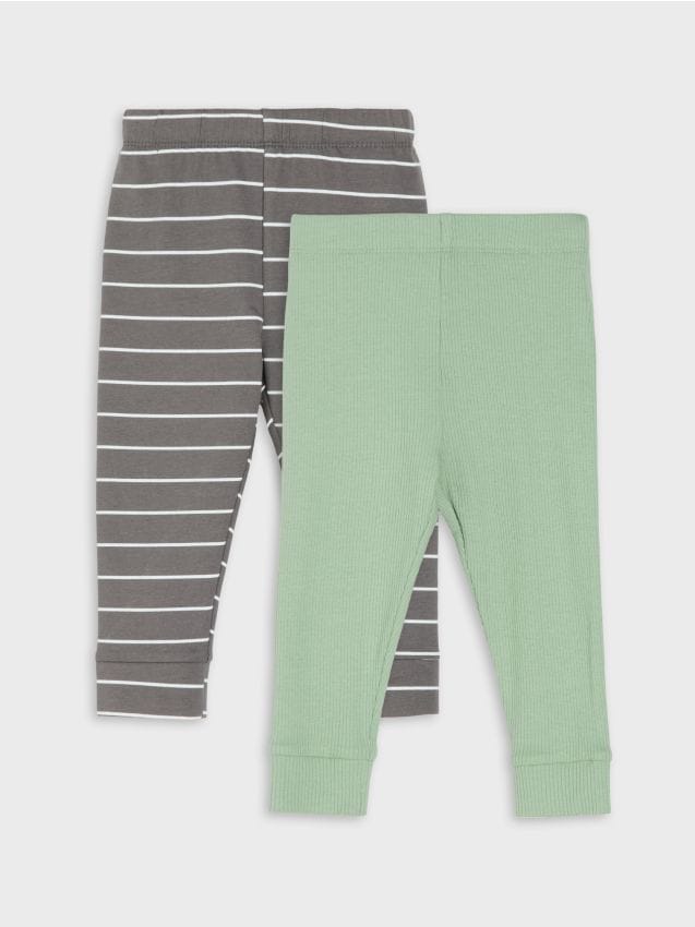 Sinsay - Set 2 colanți din bumbac - verde-deschis