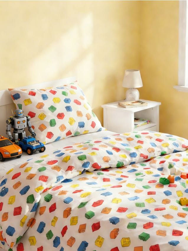 Sinsay - Set de lenjerie de pat din bumbac cu motiv de cuburi - multicolor