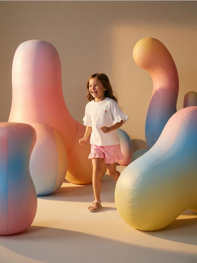 Sinsay - Șorturi din bumbac - roz-pastel