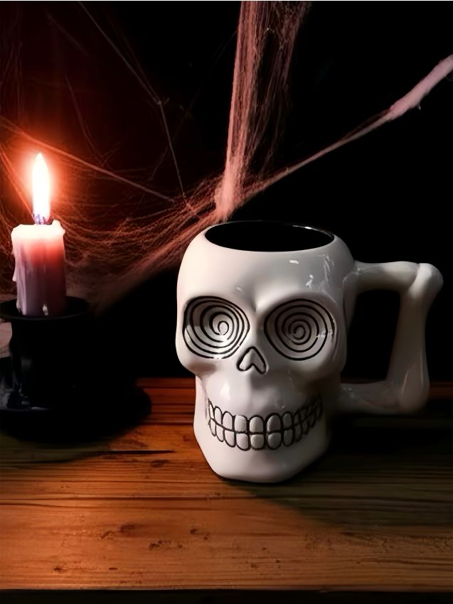 Sinsay - Cană cu motiv de Halloween - alb