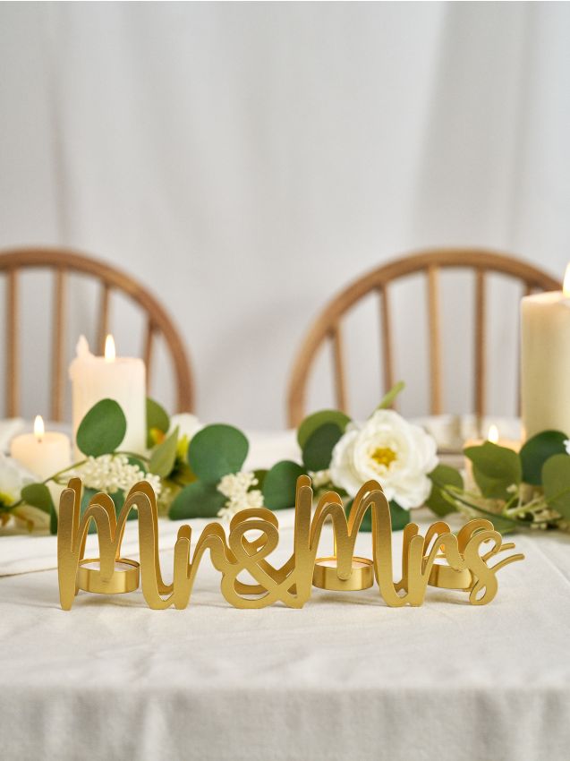 Sinsay - Suport decorativ pentru lumânări Mr & Mrs - auriu