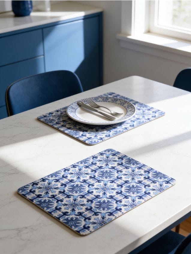 Sinsay - Set de suporturi de masă cu model ornamental 2 pack - light blue