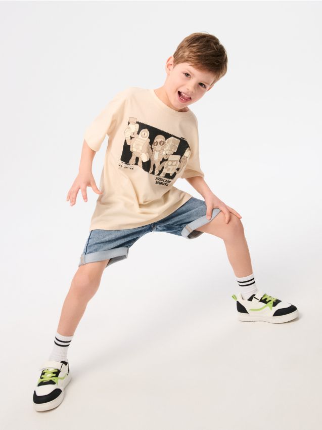 Sinsay - Tricou din bumbac cu imprimeu Brawl Stars - crem