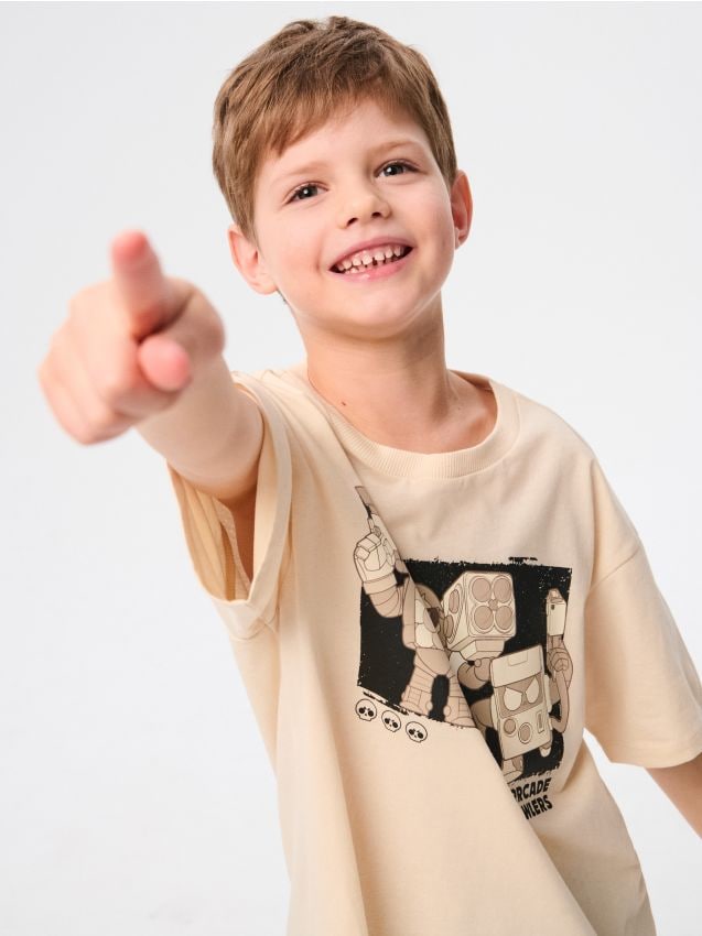 Sinsay - Tricou din bumbac cu imprimeu Brawl Stars - crem