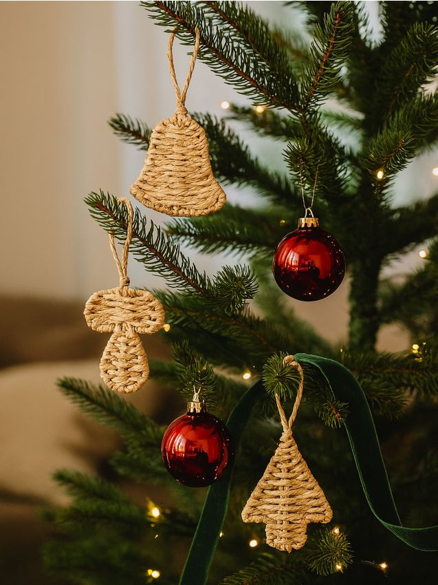 Sinsay - Prírodné vianočné ozdoby, balenie 3 kusy - béžová