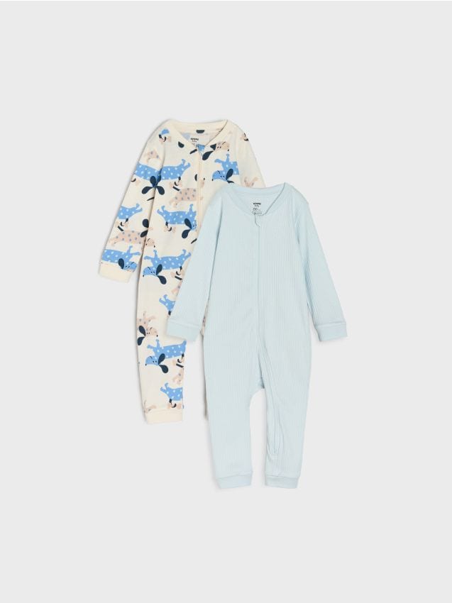 Sinsay - Set de 2 salopete din bumbac - crem