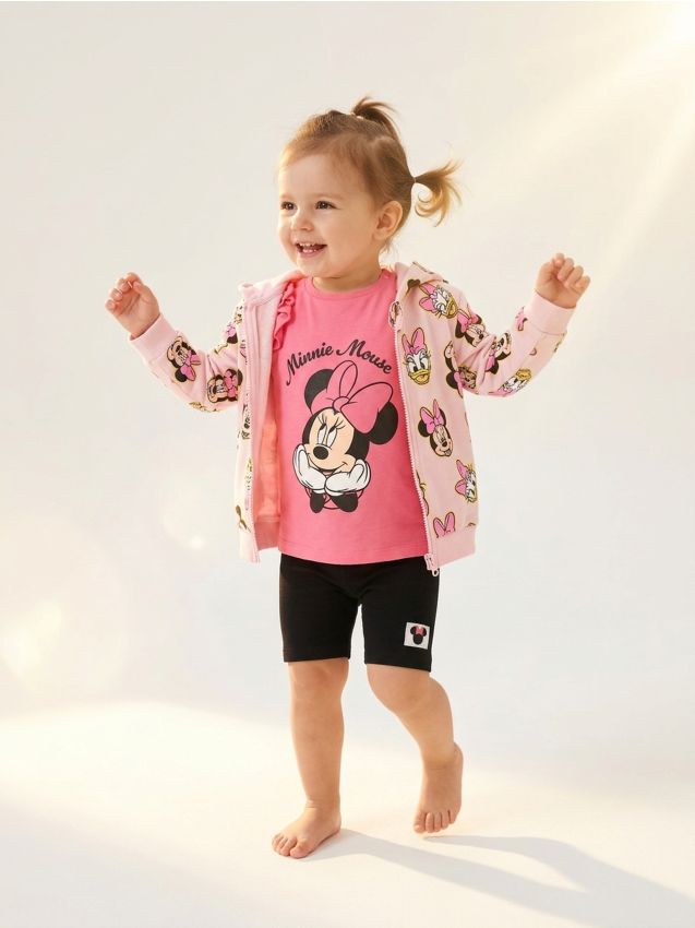 Sinsay - Hanorac cu fermoar și glugă cu elemente 3D - roz-pastel