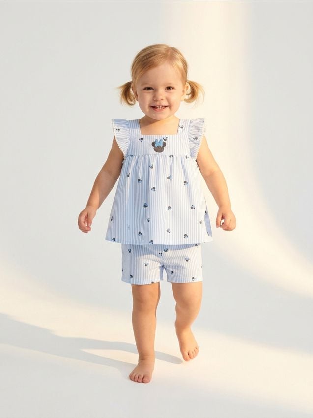 Sinsay - Komplet: bluzka i szorty Minnie Mouse - biały