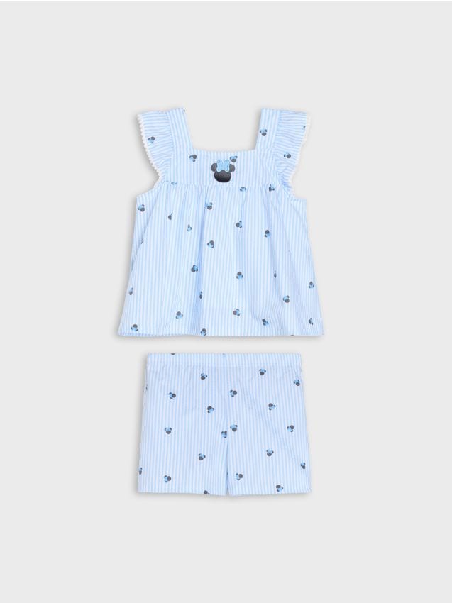 Sinsay - Komplet: bluzka i szorty Minnie Mouse - biały