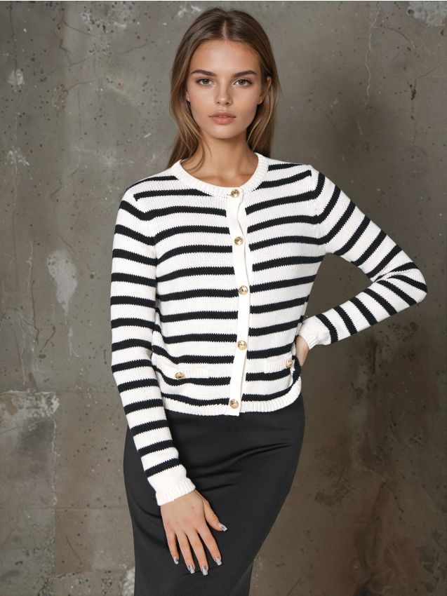 Sinsay - Cardigan în dungi - multicolor