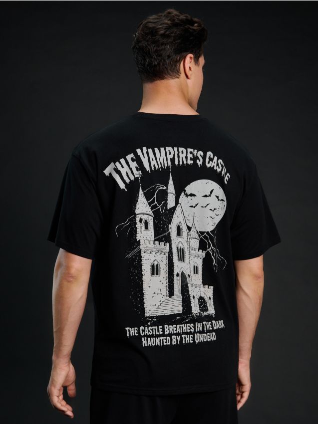 Sinsay - Bavlnené oversize pyžamo s potlačou na chrbte - viacfarebná