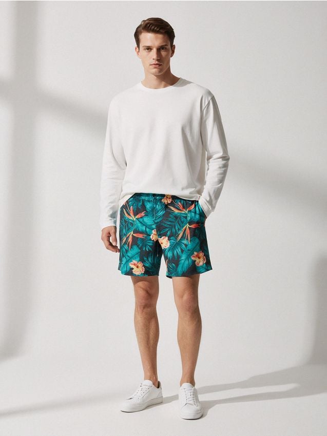 Sinsay - Plavkové šortky - viacfarebná