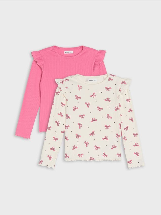 Sinsay - Set 2 tricouri cu mâneci lungi - multicolor