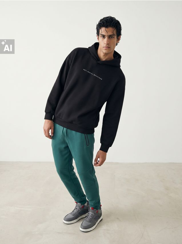 Sinsay - Pantaloni de trening tip jogger - verde