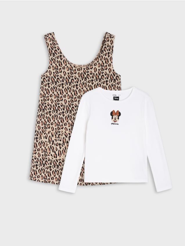 Sinsay - Set tricotat: rochie și bluză cu mânecă lungă Minnie Mouse - multicolor
