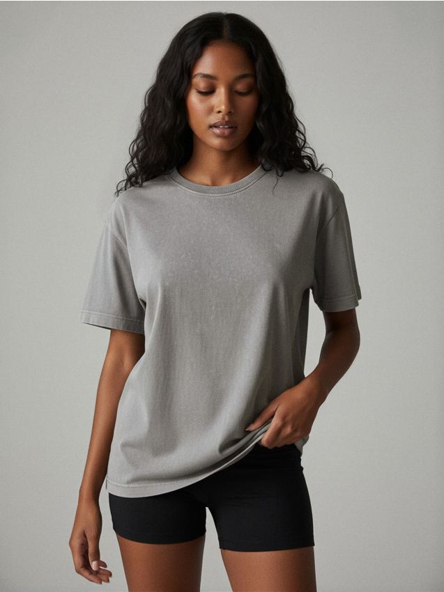 Sinsay - Mikina s krátkymi rukávmi - svetlošedá