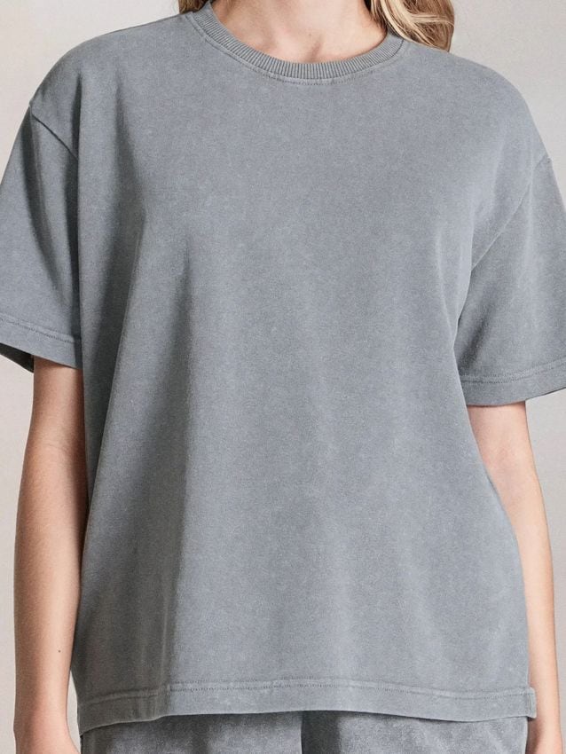 Sinsay - Mikina s krátkymi rukávmi - svetlošedá