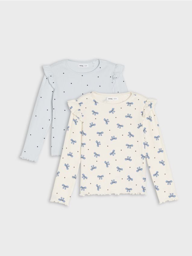 Sinsay - Set 2 tricouri cu mâneci lungi - multicolor