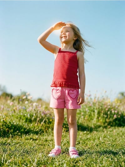 Pamut french terry rövidnadrág felvarrt poplin szívekkel