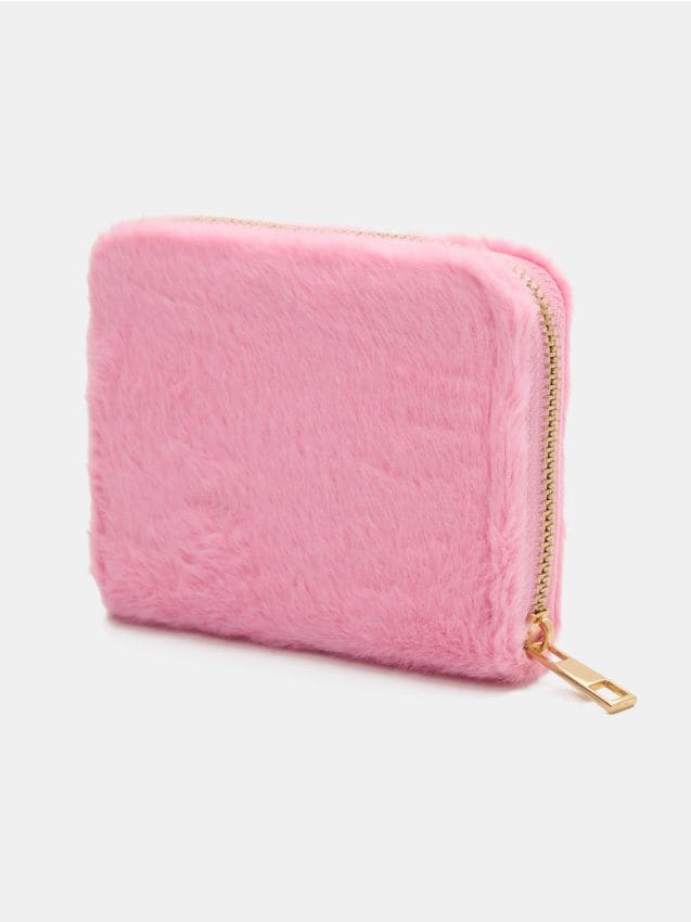 Sinsay - Portofel cu blană artificială - roz-pastel