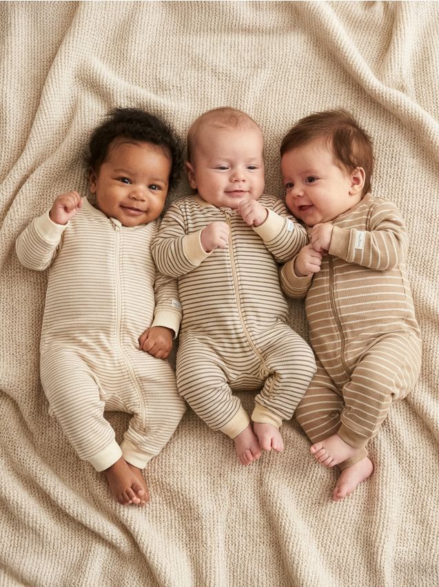 Sinsay - Salopetă din bumbac pentru bebeluși 3 pack - nude