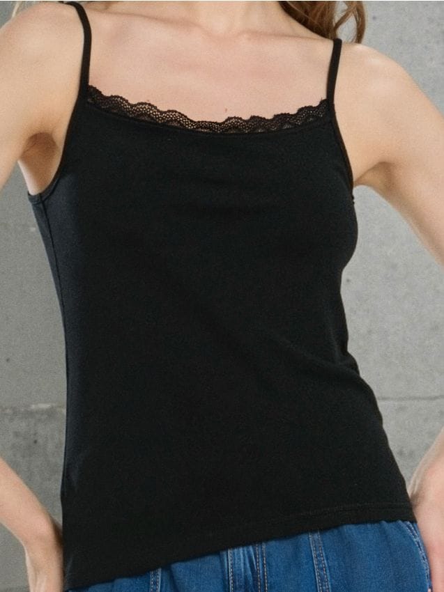 Sinsay - Bavlnený top - čierna