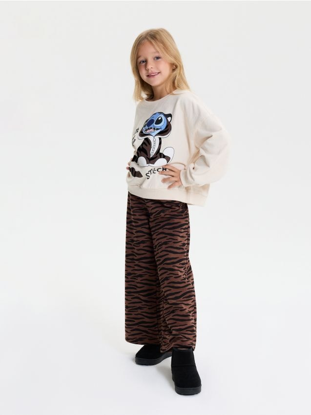 Sinsay - Set din bumbac: bluză și pantaloni Stitch - multicolor