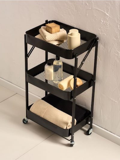 Troslojna metalna polica na točkićima