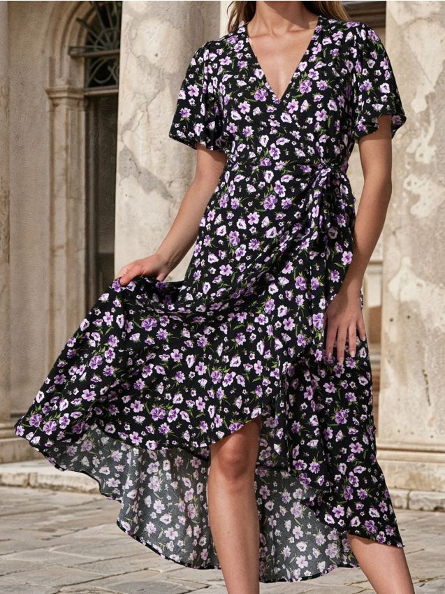Wickel-Midikleid mit Blumenmuster - SINSAY