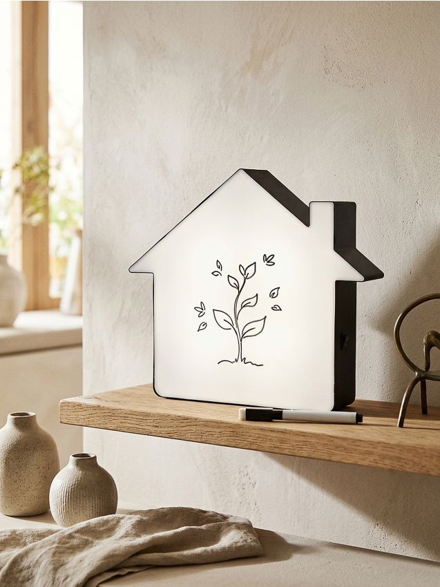 Sinsay - Tablă luminoasă de scris în formă de casă - alb