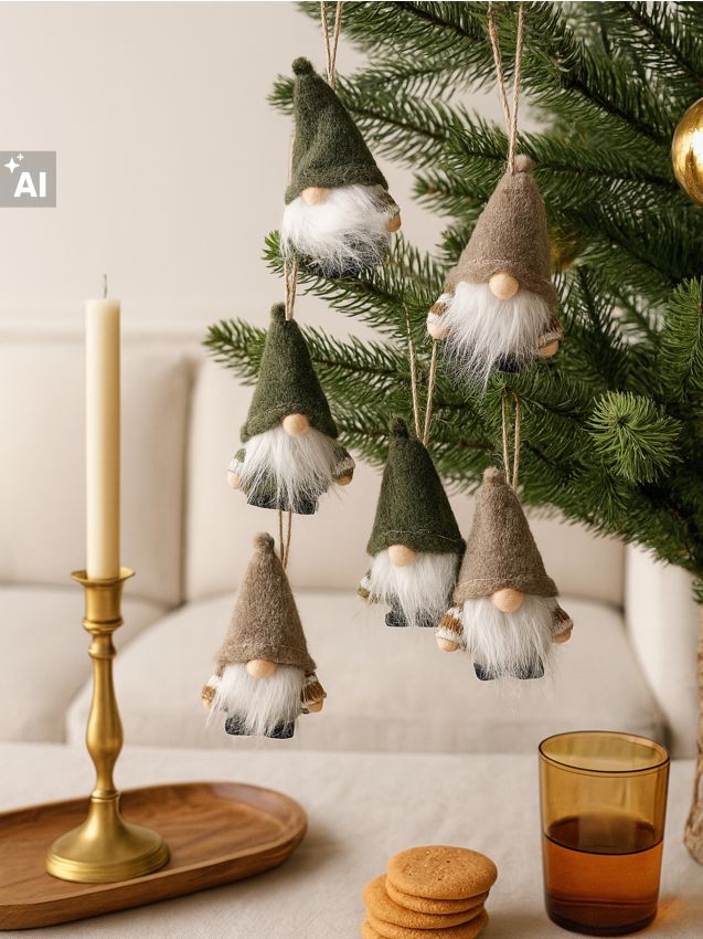 Sinsay - Decorațiuni de Crăciun în formă de pitici 6 pack - multicolor