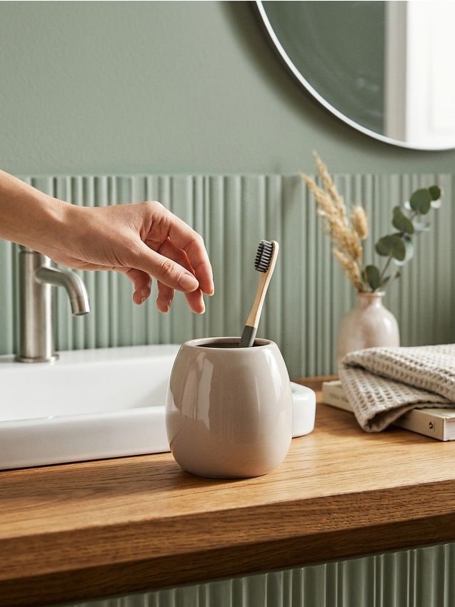 Sinsay - Pahar pentru periuțe de dinți - crem