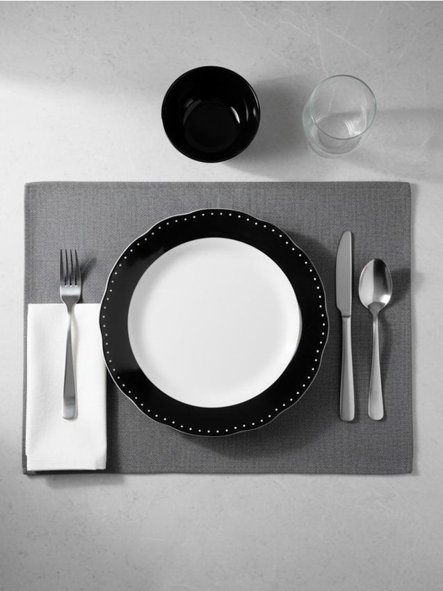 Sinsay - Farfurie ceramică cu margine decorativă - negru