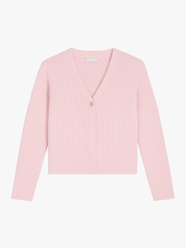 Sinsay - Sweter zapinany na guzik - różowy