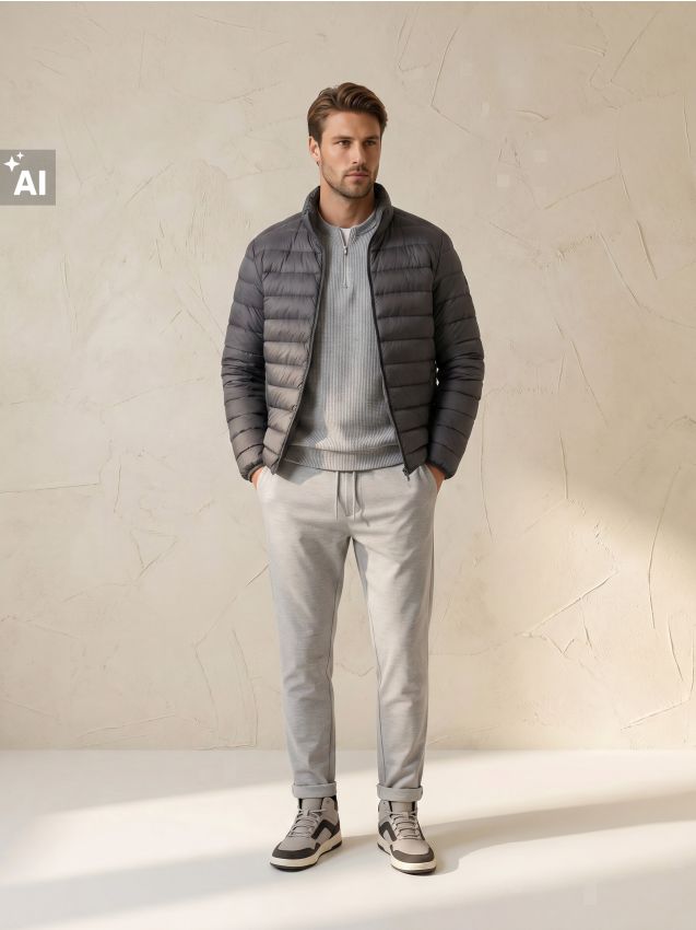 Sinsay - Pantaloni jogger slim fit cu viscoză - gri deschis