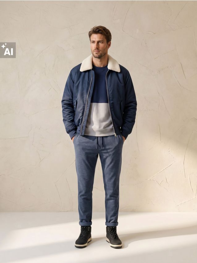 Sinsay - Pantaloni jogger slim fit cu viscoză - bleumarin