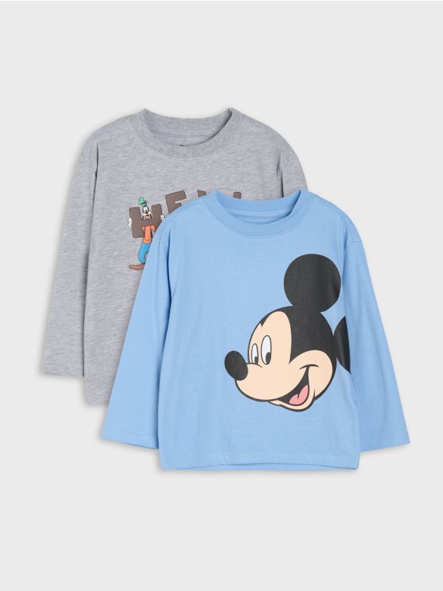 Sinsay - Tricouri din bumbac cu imprimeu 2 buc Mickey Mouse - Gri-albăstrui