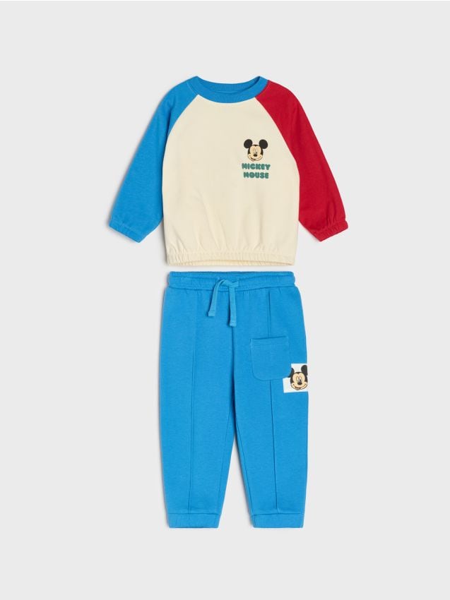 Sinsay - Set din bumbac: bluză și pantaloni Minnie Mouse - crem