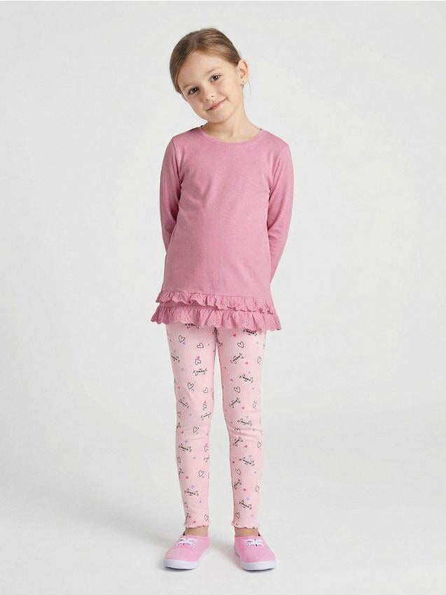 Sinsay - Tricou din bumbac - roz-pudră