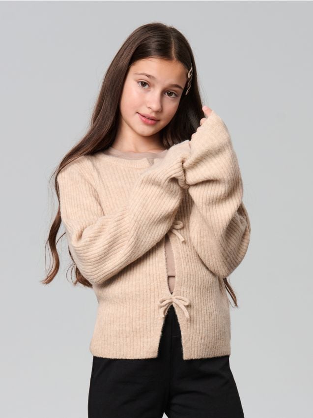 Sinsay - Pulover din tricot striat - bej