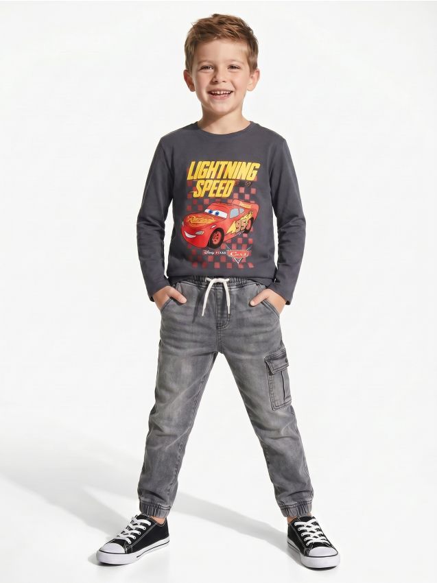 Sinsay - Tricou din bumbac cu imprimeu Cars - negru-antracit