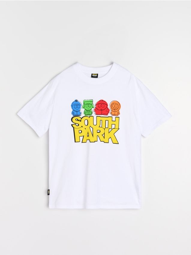 Sinsay - Bavlnené comfort tričko South Park - biela